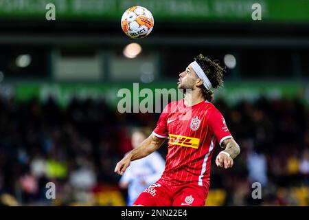 Farum, Danimarca. 24th Feb, 2023. Emiliano Mercondes (8) del FC Nordsjaelland visto durante il Superliga match 3F tra FC Nordsjaelland e Odense Boldklub a destra del Dream Park a Farum. (Photo Credit: Gonzales Photo/Alamy Live News Foto Stock