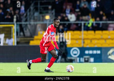 Farum, Danimarca. 24th Feb, 2023. Mohamed Diomande (10) del FC Nordsjaelland visto durante il Superliga match 3F tra il FC Nordsjaelland e Odense Boldklub a destra del Dream Park a Farum. (Photo Credit: Gonzales Photo/Alamy Live News Foto Stock