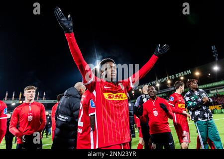 Farum, Danimarca. 24th Feb, 2023. Mario Dorgeles del FC Nordsjaelland visto dopo il 3F Superliga match tra il FC Nordsjaelland e Odense Boldklub a destra di Dream Park a Farum. (Photo Credit: Gonzales Photo/Alamy Live News Foto Stock