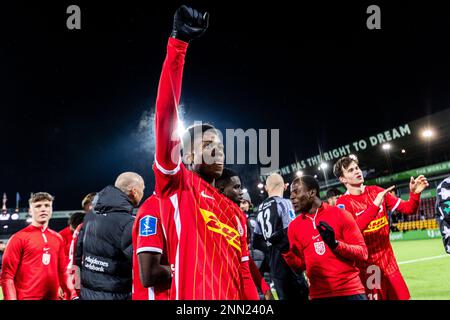 Farum, Danimarca. 24th Feb, 2023. Mario Dorgeles del FC Nordsjaelland visto dopo il 3F Superliga match tra il FC Nordsjaelland e Odense Boldklub a destra di Dream Park a Farum. (Photo Credit: Gonzales Photo/Alamy Live News Foto Stock