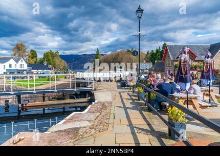 Caledonian Canal, Fort Augustus, Scozia. Foto Stock