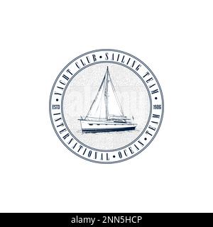 Un monogramma. Logotipo di ancoraggio. Logo per yacht club, emblema marittimo. Lettera A incrociata e ancoraggio in cerchi di corda. Illustrazione Vettoriale