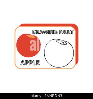 Tutorial del disegno. Come disegnare un Apple Illustrazione Vettoriale