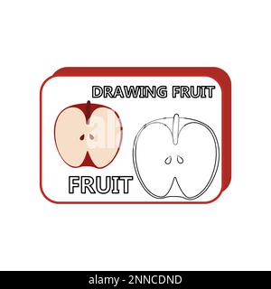libro di frutta di mela per i bambini Illustrazione Vettoriale
