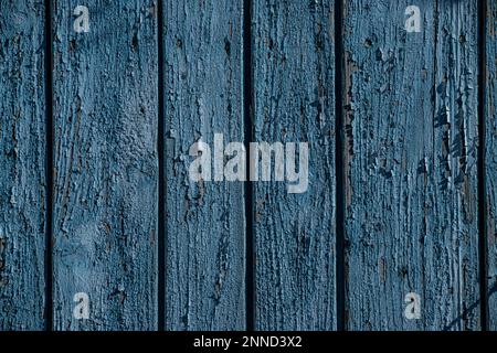 colore blu dipinto struttura in legno vecchio spaccato, sfondo antico, vintage albero parete, cracking pavimenti vernice. Foto Stock