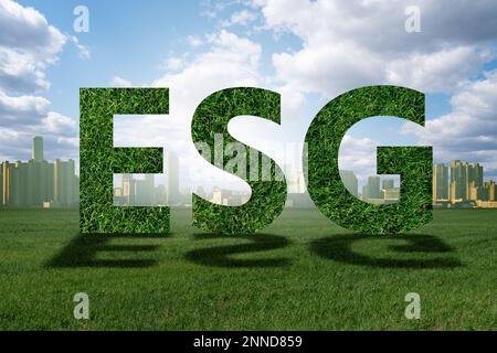 Concetto di ESG - quadro ambientale, sociale e di governance Foto Stock