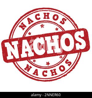 Timbro in gomma grunge nachos su sfondo bianco, illustrazione vettoriale Illustrazione Vettoriale