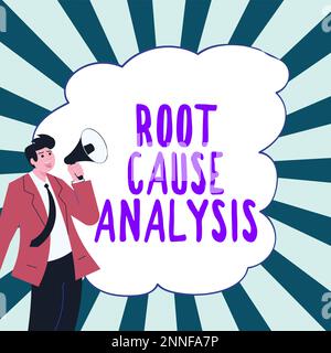 Visualizzazione concettuale analisi della causa principale. Metodo fotografico concettuale per la risoluzione dei problemi identificare il guasto o il problema Foto Stock