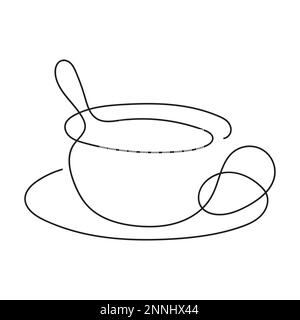 One line drawing Illustrazione Vettoriale