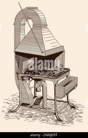 Fucina da fabbro per la fusione dei metalli. Illustrazione Vettoriale