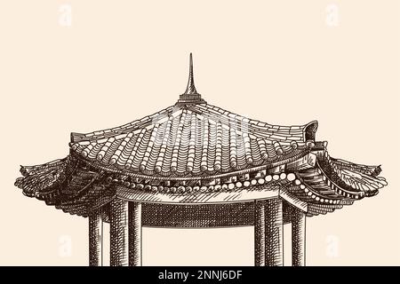 Il tetto della pagoda cinese Illustrazione Vettoriale