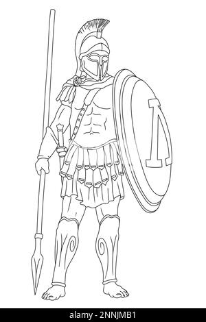 Guerriero greco antico. Illustrazione Vettoriale