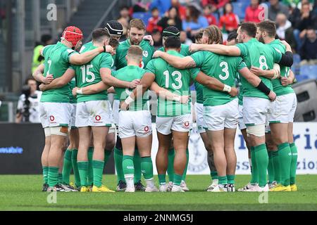 Roma, Italia. 25th Feb 2023. Ireland player's during 6 Nations International rugby match Italia versus Irlanda;25th Febbraio 2023; Stadio Olimpico, Roma, Italia massimo Insabato/Alamy Live News Foto Stock