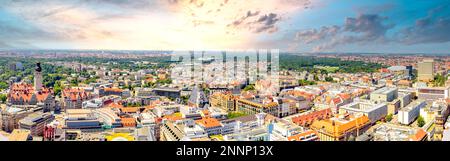 Vista su Lipsia, Sassonia, Germania Foto Stock