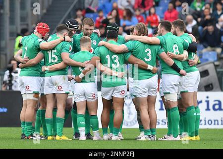 Roma, Italia. 25th Feb, 2023. Ireland player's during 6 Nations International rugby match Italia versus Irlanda;25th Febbraio 2023; Stadio Olimpico, Roma, Italia AllShotLive/Sipa USA Credit: Sipa USA/Alamy Live News Foto Stock