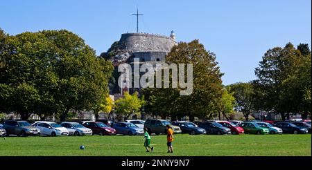 Città vecchia e fortezza vecchia, Corfù, Isole IONIE, Grecia Foto Stock