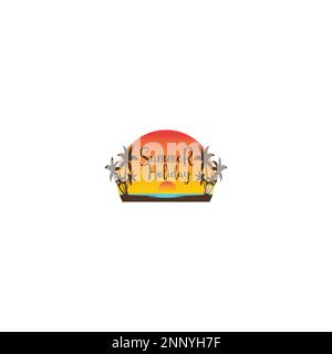 logo design estate isola design piano concetto Illustrazione Vettoriale