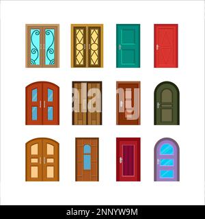vector design collezione di porte di case e appartamenti Illustrazione Vettoriale