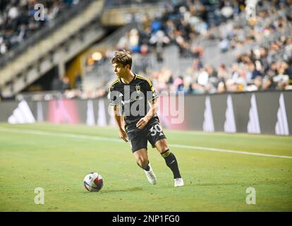 Chester, Pennsylvania, Stati Uniti. 25th Feb, 2023. 25 febbraio 2023, Chester PA-Columbus Crew giocatore, WILL SANDS (30) in azione durante la partita (Credit Image: © Ricky Fitchett/ZUMA Press Wire) SOLO USO EDITORIALE! Non per USO commerciale! Foto Stock