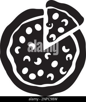 Icona Delicious Pizza Slice isolata su sfondo bianco - Vector Illustration Illustrazione Vettoriale