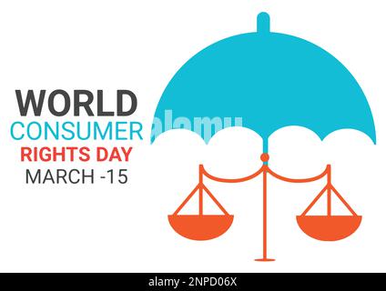 Illustrazione vettoriale della Giornata mondiale dei diritti dei consumatori. Adatto per biglietti di auguri, poster e striscioni. Illustrazione Vettoriale