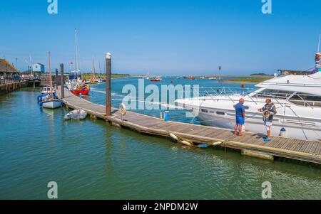 Vista sul porto di Wells vicino al mare. Foto Stock