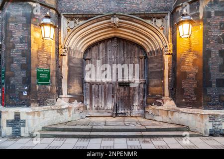 Ingresso al Queen's College di Cambridge. Foto Stock