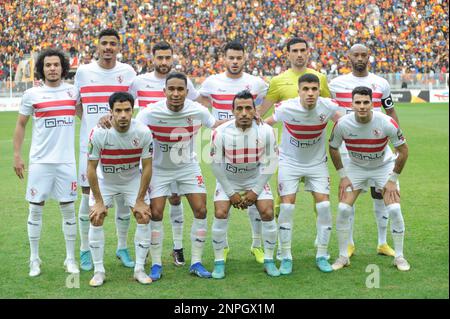 Rades, Tunisi, Tunisia. 25th Feb, 2023. Squadra di Zamalek durante la partita di Esperance di Tunisi (EST) vs Zamalek del Cairo (Egitto) per conto del 3rd° giorno della CAF Champions League (Credit Image: © Chokri Mahjoub/ZUMA Press Wire) SOLO USO EDITORIALE! Non per USO commerciale! Foto Stock