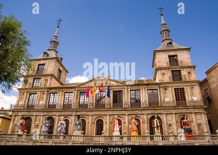 Facciata dell'edificio del comune di Toledo, Castilla la Mancha, Spagna Foto Stock