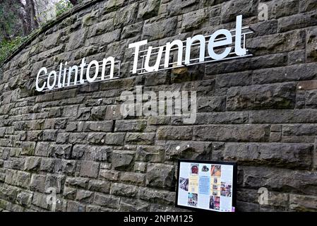 Il più grande murale della Scozia nel tunnel di Colinton Foto Stock