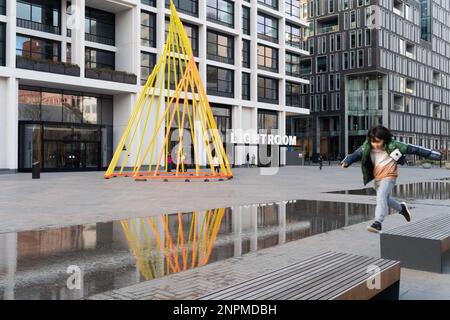 Lewis Cubitt Park, il principale spazio verde di Kings Cross, Londra Foto Stock