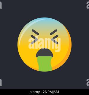 Icona emoji. Faccia malata, emoticon malata, illustrazione vettoriale. Illustrazione Vettoriale