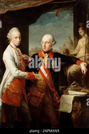 Granduca Leopoldo di Toscana e imperatore Giuseppe II, 1769, dipinto di Pompeo Batoni Foto Stock