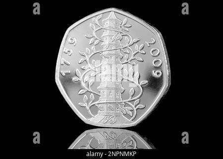 Falso 2009 Kew Gardens 50p moneta che sono utilizzati come riempitivi di album e non sono classificati come pagamento legale Foto Stock