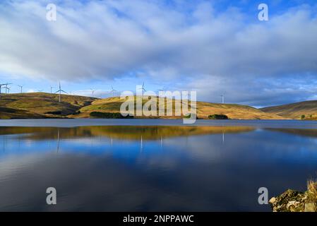 Geen Knowes windfarm energia rinnovabile scozzese Glendevon Foto Stock