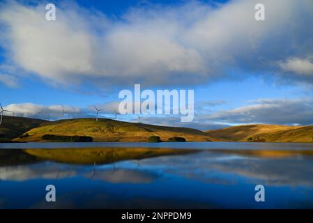 Geen Knowes windfarm energia rinnovabile scozzese Glendevon Foto Stock