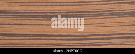 Striscione con motivo in legno esotico Zebrano beige Foto Stock