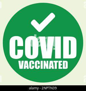 Covid vaccinato con Tick Mark. Illustrazione Vettoriale