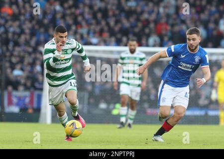 Glasgow, Regno Unito. 26th Feb, 2023. REGNO UNITO. Nella finale della Viapay Cup, Rangers vs Celtic si è giocato ad Hampden Park, Glasgow. Credit: Findlay/Alamy Live News Foto Stock