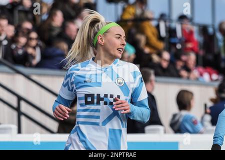 Bristol, Regno Unito. 26th Feb, 2023. Bristol, Inghilterra, 26th 2023 febbraio: Chloe Kelly (9 Manchester City) si riscalda durante il gioco di fa Cup femminile tra Bristol City e Manchester City al Robins High Performance Centre di Bristol, Inghilterra (Natalie Mincher/SPP) Credit: SPP Sport Press Photo. /Alamy Live News Foto Stock