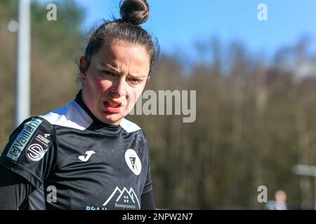 Oud Heverlee, Belgio. 26th Feb, 2023. Ulrike De Frere (11) di Aalst nella foto di una partita di calcio femminile tra Oud Heverlee Leuven ed Eendracht Aalst il 21° giorno di incontro della stagione 2022 - 2023 del campionato belga Lotto Womens Super League , domenica 26 febbraio 2023 a Oud Heverlee , Belgio . FOTO SPORTPIX | Stijn Audooren Credit: Sportpix/Alamy Live News Foto Stock