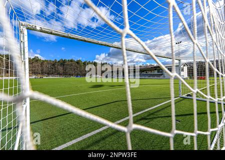 Oud Heverlee, Belgio. 26th Feb, 2023. Lo Stadion Oud-Heverlee ha illustrato prima di una partita di calcio femminile tra Oud Heverlee Leuven ed Eendracht Aalst il 21° giorno di incontro della stagione 2022 - 2023 del campionato belga Lotto Womens Super League , domenica 26 febbraio 2023 a Oud Heverlee , Belgio . FOTO SPORTPIX | Stijn Audooren Credit: Sportpix/Alamy Live News Foto Stock