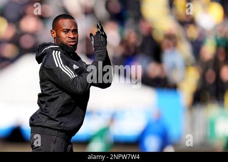 Sittard - Lutshel Geertruida di Feyenoord durante la partita tra Fortuna Sittard e Feyenoord allo Stadion Fortuna Sittard il 26 febbraio 2023 a Sittard, Paesi Bassi. (Da Box a Box Pictures/Yannick Verhoeven) Foto Stock