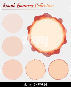 Forme astratte rotonde colorate. Sfondi circolari di colore arancione e rosso. Incredibile illustrazione vettoriale. Illustrazione Vettoriale