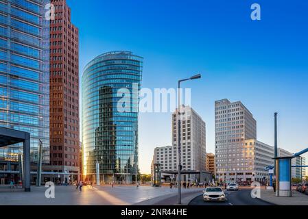 vista panoramica su potsdamer platz, berlino Foto Stock