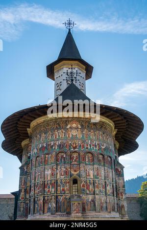 SUCEVITA, Moldavia/ROMANIA - 18 settembre : vista esterna del Monastero Sucevita in Moldavia Romania il 18 settembre, 2018 Foto Stock