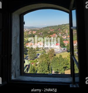 Crusca, Transilvania/ROMANIA - 20 settembre : Vista della Crusca dal Castello di Dracula in Transilvania di crusca di Romania il 20 settembre, 2018 Foto Stock