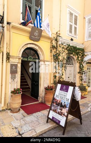 Casa Parlante, Museo di Storia, Città Vecchia, Kerkyra, Isola di Corfù, Isole IONIE, Grecia, Europa Foto Stock