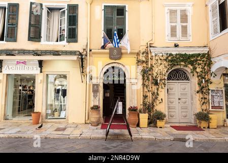 Casa Parlante, Museo di Storia, Città Vecchia, Kerkyra, Isola di Corfù, Isole IONIE, Grecia, Europa Foto Stock