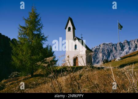 Kapelle Ciapela, Cappella di San Maurizio Selva di Val Gardena BZ, Italia Foto Stock